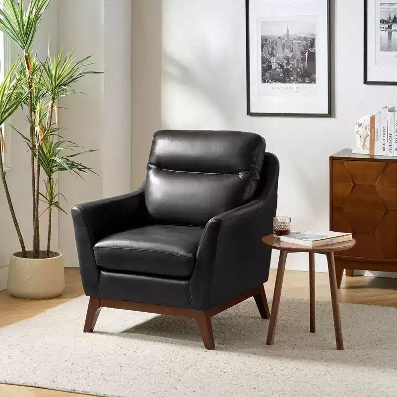 Poltrona in Vera Pelle Mid-Century Modern