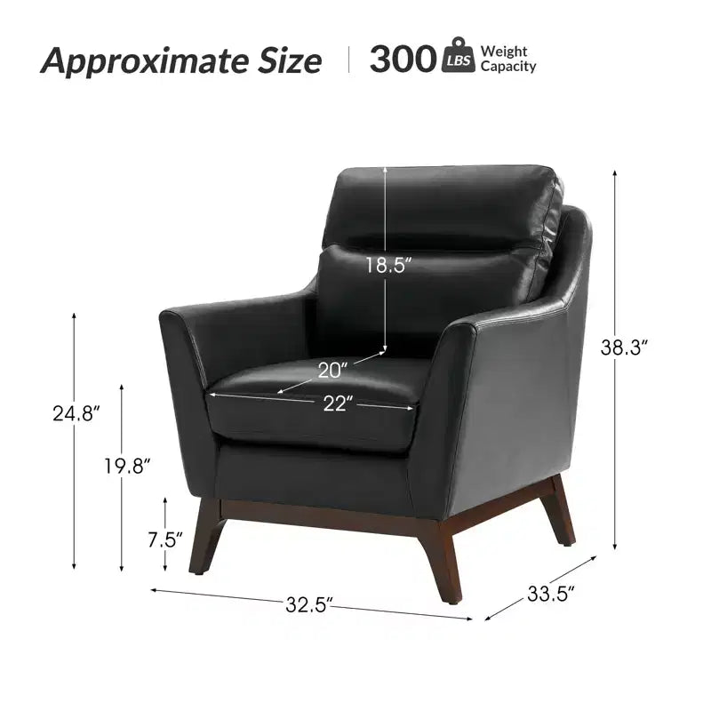 Poltrona in Vera Pelle Mid-Century Modern
