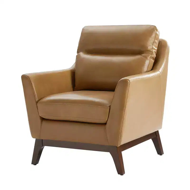 Mid-Century Mordern Genuine Leather Armchair