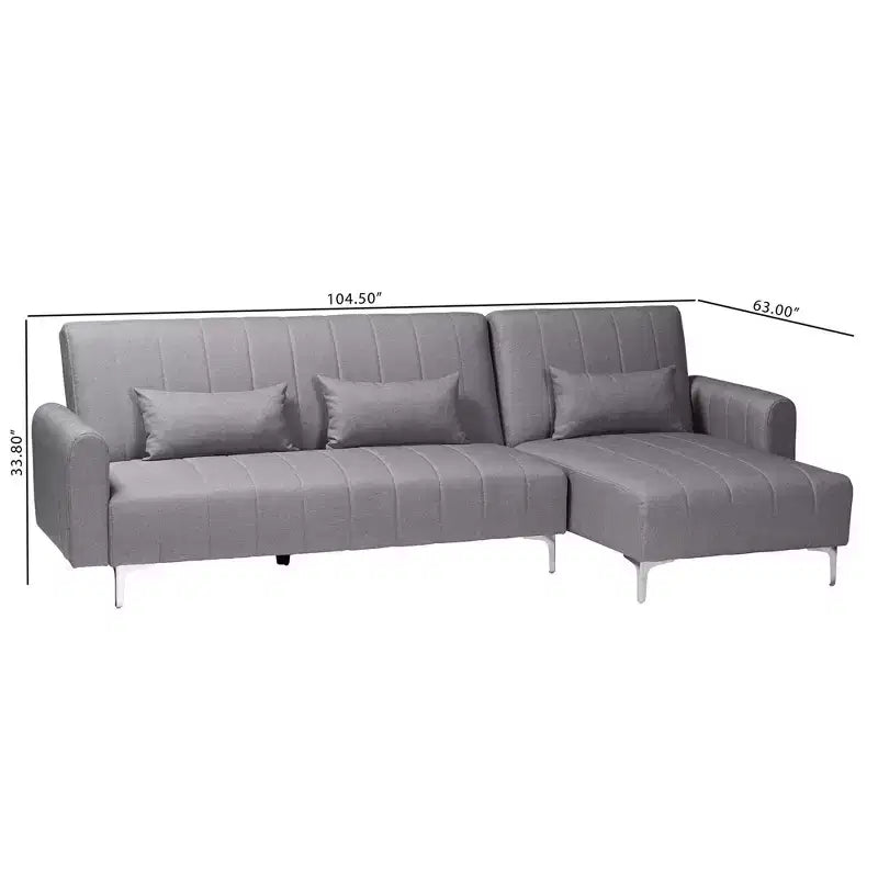 Divano letto convertibile rivestito in tessuto Lanoma