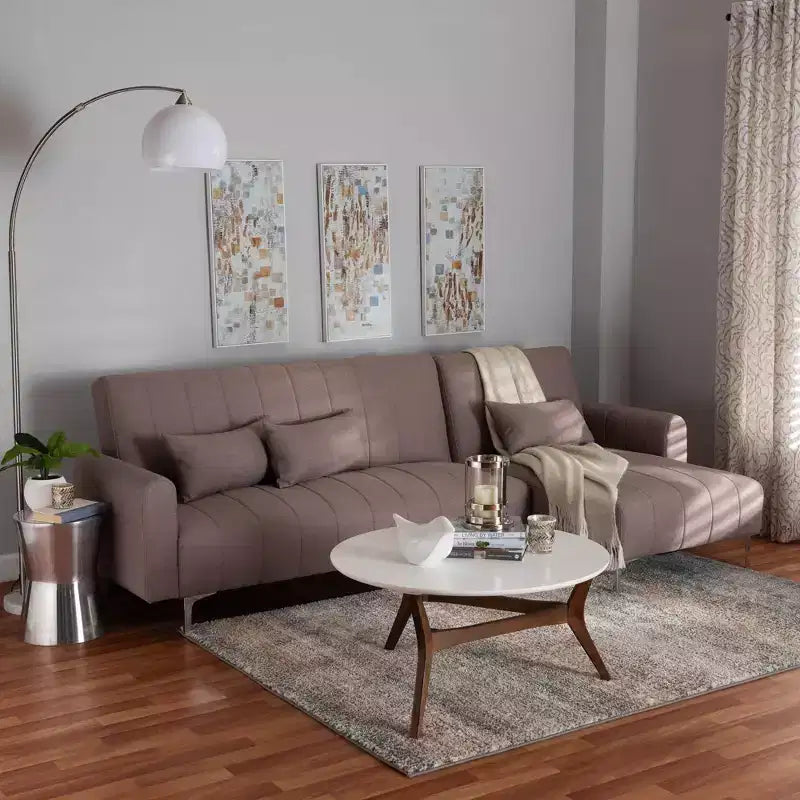 Divano letto convertibile rivestito in tessuto Lanoma