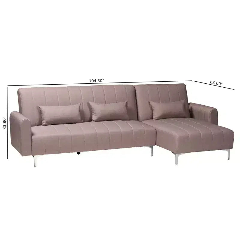 Divano letto convertibile rivestito in tessuto Lanoma