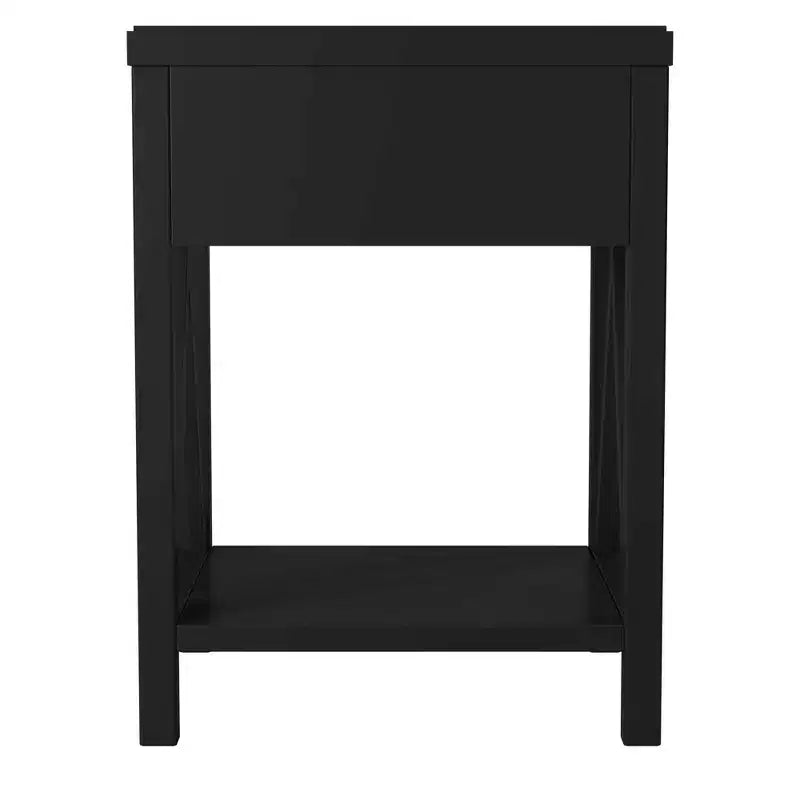Comodino da 27,7" in legno tradizionale color Auburn con cassetto