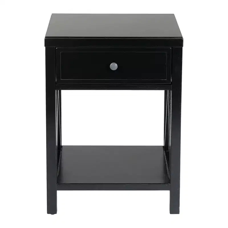 Comodino da 27,7" in legno tradizionale color Auburn con cassetto
